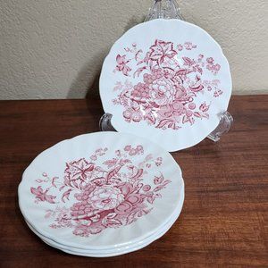 Four (4) Royal Doulton The Kirkwood Red Saucers